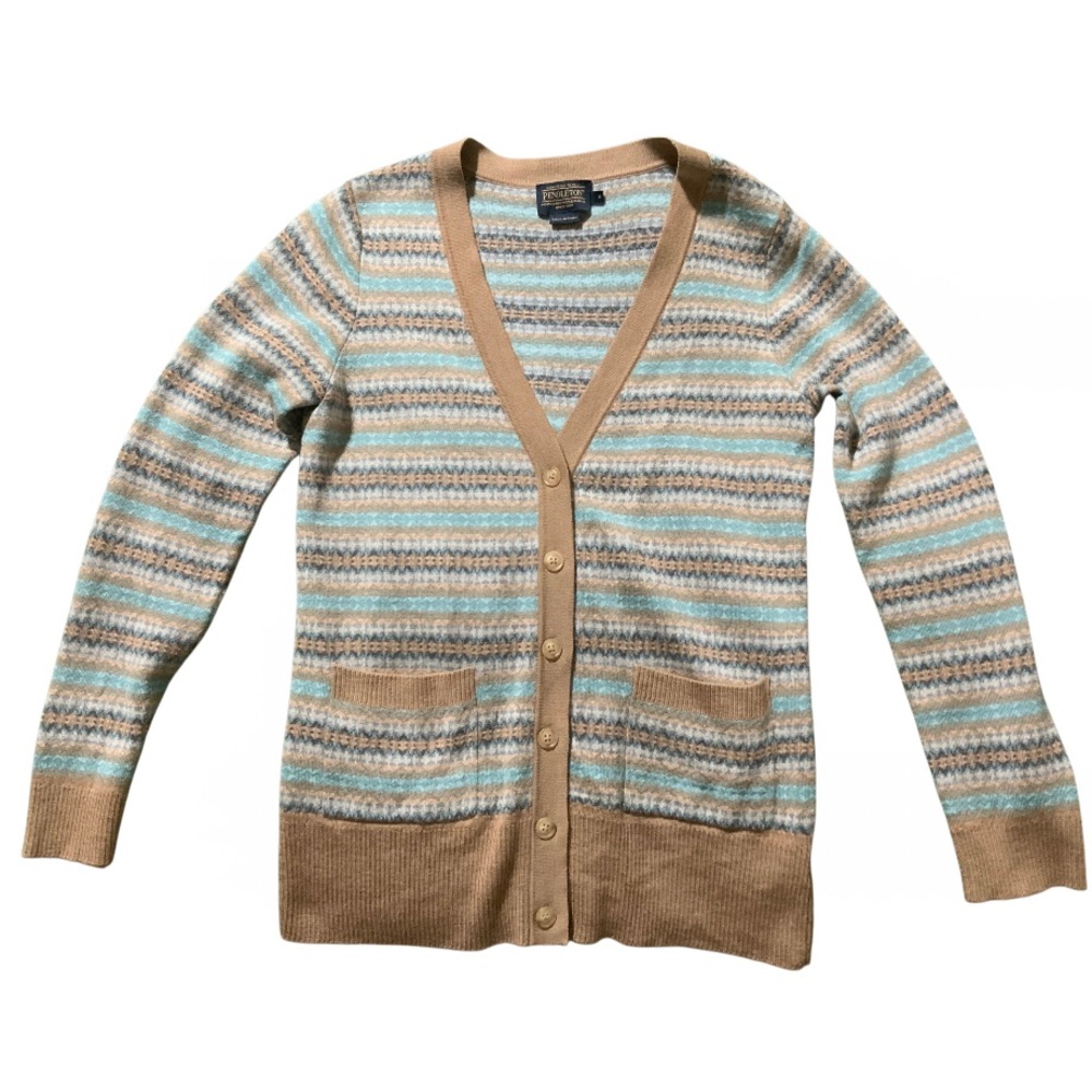 Pendleton Faire Isle 100% Merino Wool button down sweater